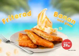 Friterad banan med glass, ChopChop, friterad banan,